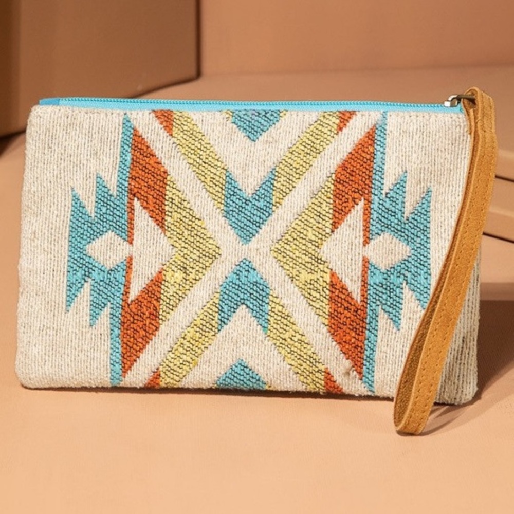 Ruggine Shaunna Handmade Ethnic Pattern Clutch NWT